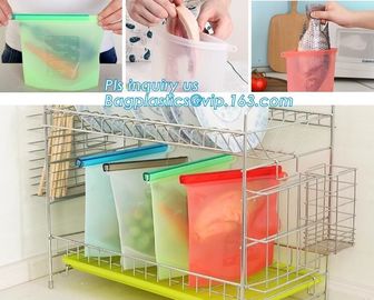 Airtight Seal Food Storage Container Versatile Reusable Silicone Food Preservation Bag,Custom Logo Zip Lock Reusable Sil