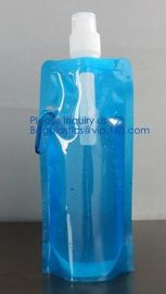 Promotional Customized Foldable Plastic Water Bottle Bag,Fashion bpa free bottle foldable water bag 480ml bagease pack