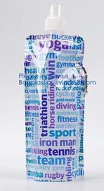 Promotional Customized Foldable Plastic Water Bottle Bag,Fashion bpa free bottle foldable water bag 480ml bagease pack