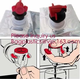 2L 3L 5L plastic valve wine bag in box water dispenser laminated aluminum bib bag in box wine dispenser bag bagease pack