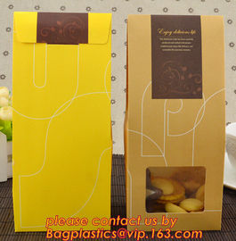 Customize Translucent Window, Brown Greaseproof Kraft Paper Bag, Special Opp Window Bag, window bags, paper window bags