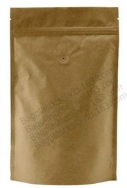 100% Food Grade Customized Recyclable Eco Zipper Eight Side Sealed Biodegradable Paper Bag For Food Packing, Brown kraft