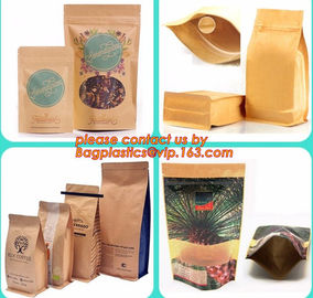 stand up pouch biodegradable zipper bag kraft paper bag, Resealable Snack Stand up Zipper kraft paper Pouch Aluminum