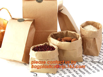 70g food grade brown kraft paper bag with customized logo printing, Pinch Bottom Paper Bag, Greaseproof Paper Bag with