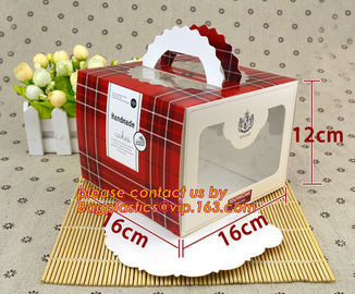 Disposable paper cardboard birthday cake boxes, Food packaging white cardboard paper bakery cake box with good quality