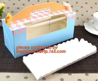 Custom cheap wholesale food grade paper cardboard cake box with handle