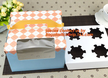 Custom cheap wholesale food grade paper cardboard cake box with handle