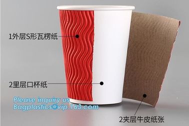 Custom Disposable Striped Paper Cup Ripple Wall Paper Coffee Cups,Printed Disposable Coffee Paper Cup with Lid PACKAGE