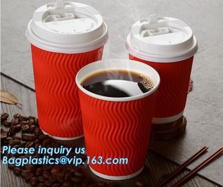 Custom Disposable Striped Paper Cup Ripple Wall Paper Coffee Cups,Printed Disposable Coffee Paper Cup with Lid PACKAGE