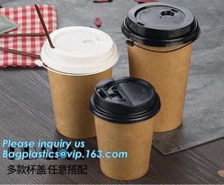 Custom logo printed disposable double wall hot bamboo coffee paper cup with lid,Biodegradable take away double wall coff