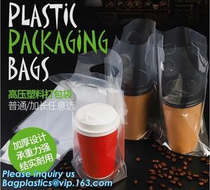 Disposable cup carrier bag, carry bag, cup handle bag, handy bag, die cut bag, handle carry bag, grocery bag, bakery pac
