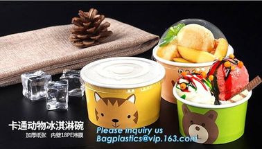 12oz 360ml 34oz 1000ml ice cream paper cup and paper lid,double pe coating single wall recycled 16oz icecream cup 500ml