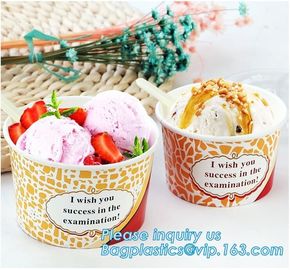 Food grade standard icecream paper cups for European and American market,custom logo printed disposable icecream scround