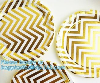 Party supplies, custom printing table rose gold paper biodegradable dinner disposable plate,Compostable Eco Friendly Env