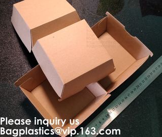 Kraft Paper Burger Box Corrugated Hamburg Box,Burger French Fries  Packaging Hotdog Kraft Box,Cardboard Paper Double pac