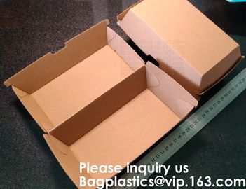 Disposable F Flute Corrugated Kraft Paper Food Tray For Hot Dog Burger Fries Triangle Packaging Pizza Box, Bagease, Bagp