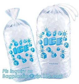 Ldpe disposable Plastic drawstring 10 Lb ice bags, Reusable FDA Safe Food Grade Plastic Drawstring Ice Bag, Heavy Duty C