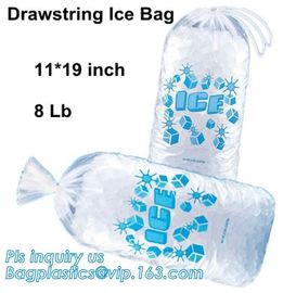 Ldpe disposable Plastic drawstring 10 Lb ice bags, Reusable FDA Safe Food Grade Plastic Drawstring Ice Bag, Heavy Duty C