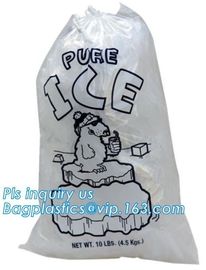 COMPOSTABLE customized ice bag with drawstring, Food Industrial Use Plastic Wicket Ice Bag, ice bag on roll, Ice Bags wi