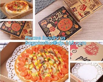 Printed brown kraft paper pizza box, Cheap brown paper pizza box,cheap printed logo round custom pizza box bagease packa