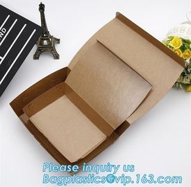 Custom Recycle Disposable Kraft Paper Cardboard Lunch Box for Kids,Disposable Custom Printed Kraft Lunch Food Paper Boxe