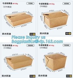 Kraft Paper Lunch Box Disposable Salad Box Food takeaway Packaging Box,supply brown kraft paper lunch box with clear win