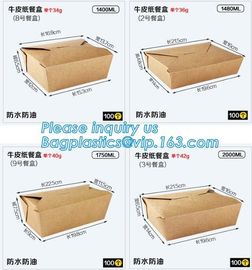 Kraft Paper Lunch Box Disposable Salad Box Food takeaway Packaging Box,supply brown kraft paper lunch box with clear win