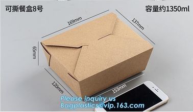 New Brown Kraft Takeaway Lunch Box Paper Folding Lunch Box Disposable Food Container Biodegradable Packaging Paper Box