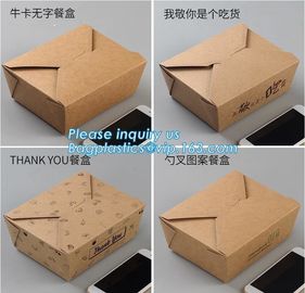 Custom Disposable Brown Food Packaging Container Kraft Paper Take Out Lunch Boxes,design disposable food takeaway kraft