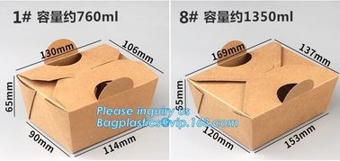 Disposable Custom Printed Food Kraft Lunch Paper Box For Food,Cardboard Paper Salad Box With Logo Printing bagease packa