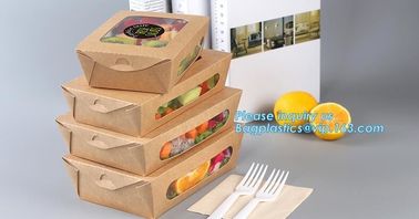 Disposable custom printed brown kraft packaging lunch takeaway food paper box,Wholesale Custom Made kraft paper lunch bo