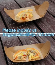 Disposable brown kraft paper boat paper food tray,Latest design food grade cardboard food fold paper boat trays bagease