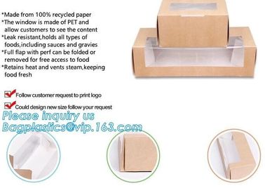 Disposable kraft paper lunch boxes, food grade paper boxes with logo,Disposable Food Kraft Paper Lunch Box bagplastics