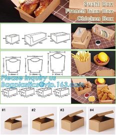 Disposable kraft paper lunch boxes, food grade paper boxes with logo,Disposable Food Kraft Paper Lunch Box bagplastics