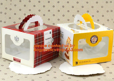 Custom Print Ribbon Packing Cake Box Carton,Food containers cake box clear pet cake box transparent package china online