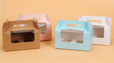 Custom printed cupcake box packaging cardboard cake box with handle,china best sell cheap printing paper cake box bageas