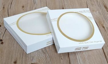 Kraft paper clear window biscuit / cookie / cake box,custom made fancy Luxury cardboard Coated paper cake box wholesale