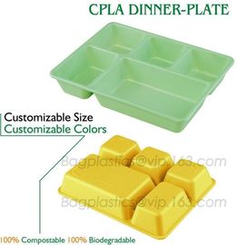 fast food boxes custom logo printing, Compostable plastic food container, eco-product renewable 100% compostable PLA foo