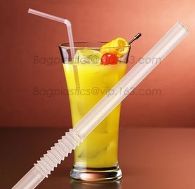 Disposable cute plastic white straight drinking straw, PLA individually wrapped drinking Straws, PLA straws disposable