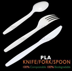 Biodegradable plastic cutlery/knife/spoon/fork, cutlery/Dinnerware spoon/fork/knife, BPI SGS factory dinnerware cutlery