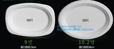 eco sugarcane pulp disposable biodegradable plate,Factory 100% Biodegradable Disposable Sugarcane Paper Raw Material Com