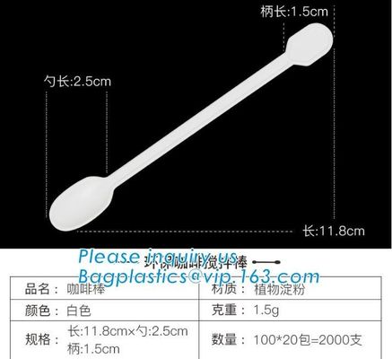 Biodegradable disposable Stirrer cutlery eco friendly,disposable CPLA Compostable cutlery,Corn Starch Coffee Stirrer