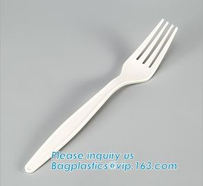 wholesale Biodegradable cPLA plastic white cutlery set,Eco-friendly Disposable Biodegradable Corn Starch Spork-Fork Spoo