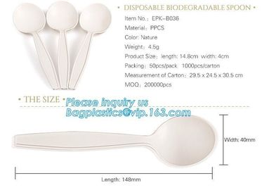 factory direct biodegradable corn starch 5 inch dessert spoon,food grade disposable biodegradable corn starch spoon pac