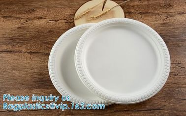 100% biodegradable and compostable sugarcane disposable paper plate 10&quot;x8&quot;oval plate,7 inch round disposable tableware s