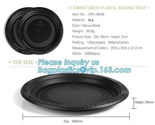 9inch Round White Dessert Bagasse Sugarcane Biodegradable Corn Starch Disposable Plate,Sugarcane Bagasse Plates bagease