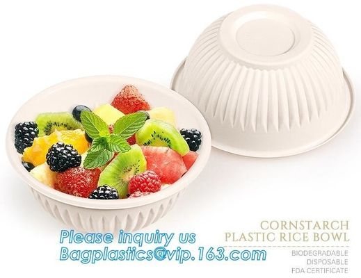 24oz disposable plastic soup bowl corn starch white bowls with lids,Disposable Round Soup Corn Starch Biodegradable Bowl