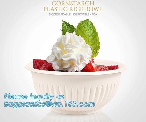 24oz disposable plastic soup bowl corn starch white bowls with lids,Disposable Round Soup Corn Starch Biodegradable Bowl