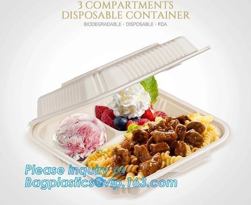 Disposable corn starch bento lunch box takeaway food container,take away box PLA PP mixed biodegradable corn starch food