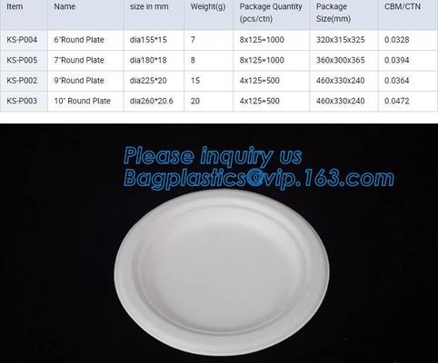 Compostable custom environmental biodegradable trays disposable sugarcane pulp paper plate,Wheat Straw Fiber, Bagasse Su